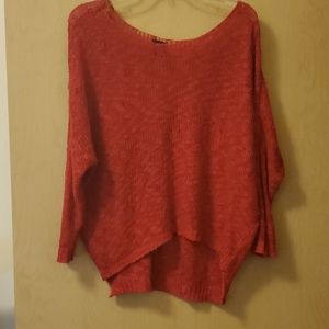 Pink oversized loose knit sweater